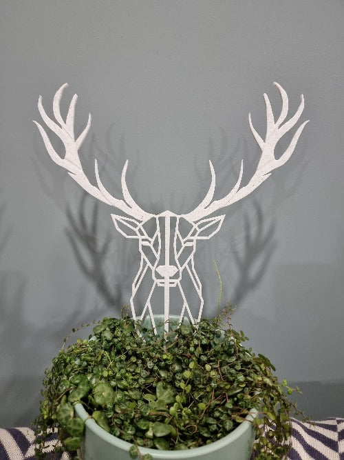 Geometric stag indoor pot plant trellis or wall hanging - 3D Printed - Design Fusion