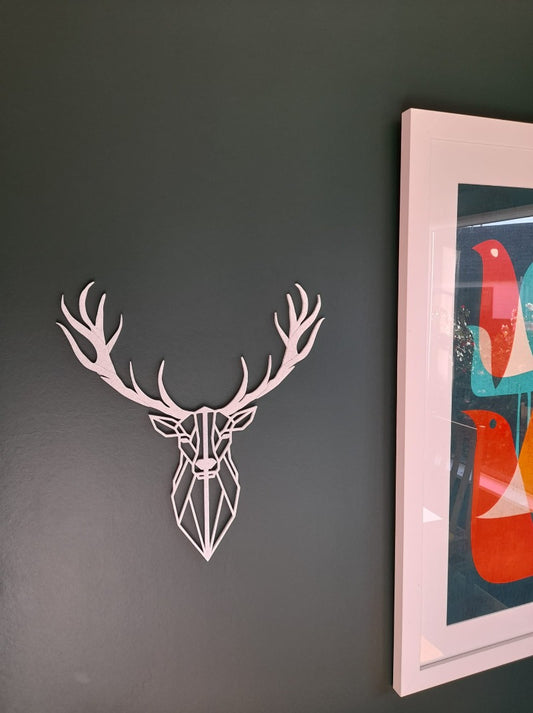 Geometric stag indoor pot plant trellis or wall hanging - 3D Printed - Design Fusion