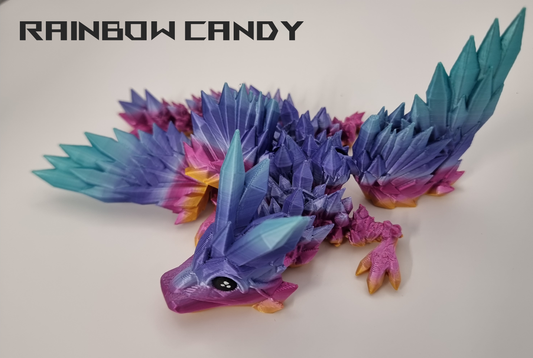 Baby Crystal Winged Dragon - 3D Printed - Cinderwing3D