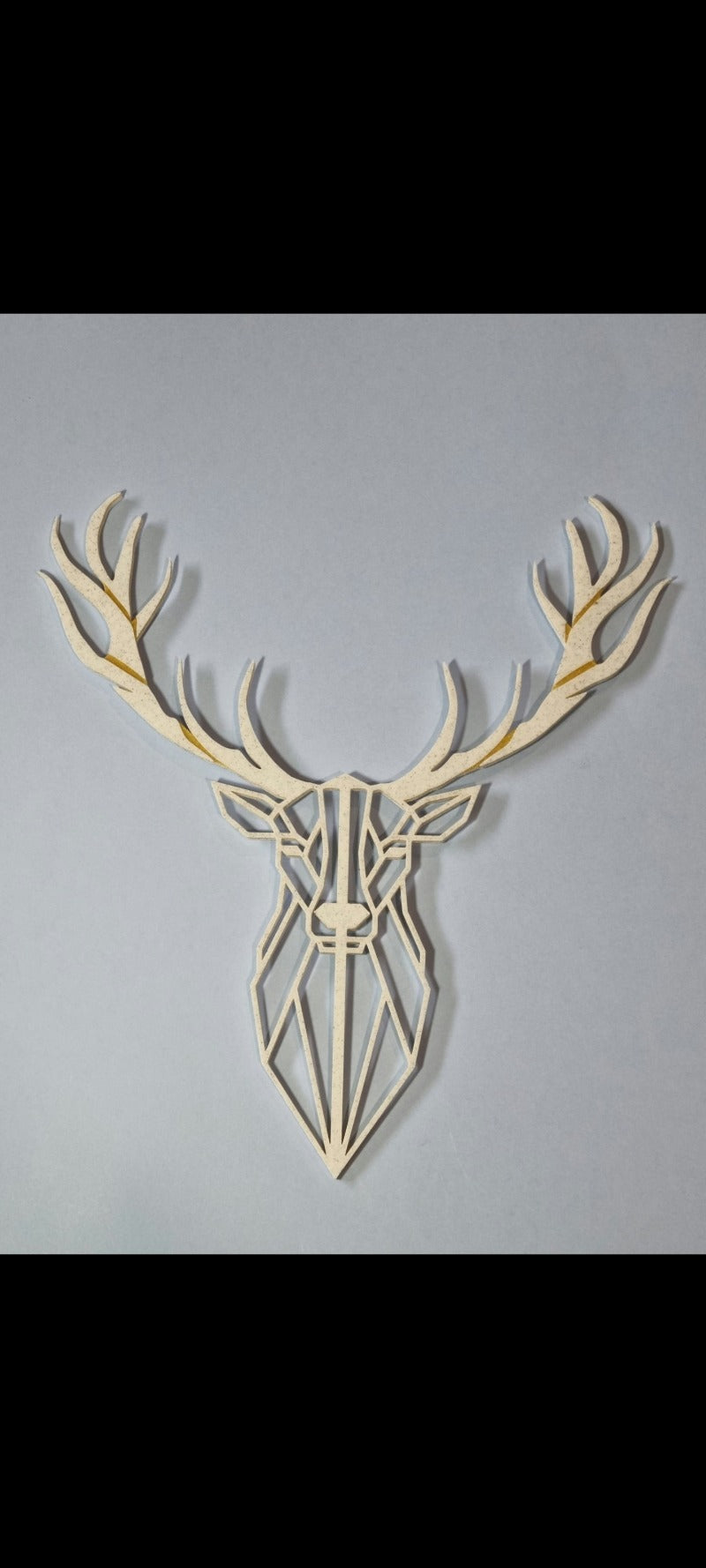 Geometric stag with inlay.  Indoor pot plant trellis or wall hanging - 3D Printed - Design Fusion