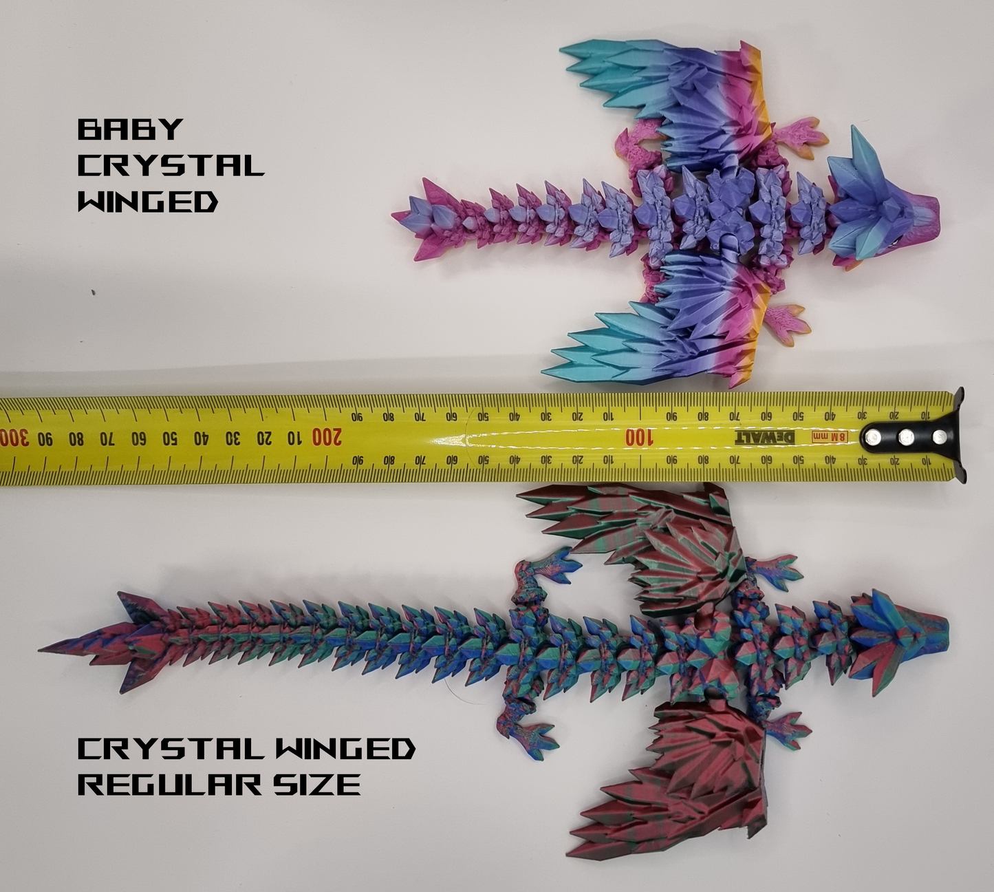 Baby Crystal Winged Dragon - 3D Printed - Cinderwing3D